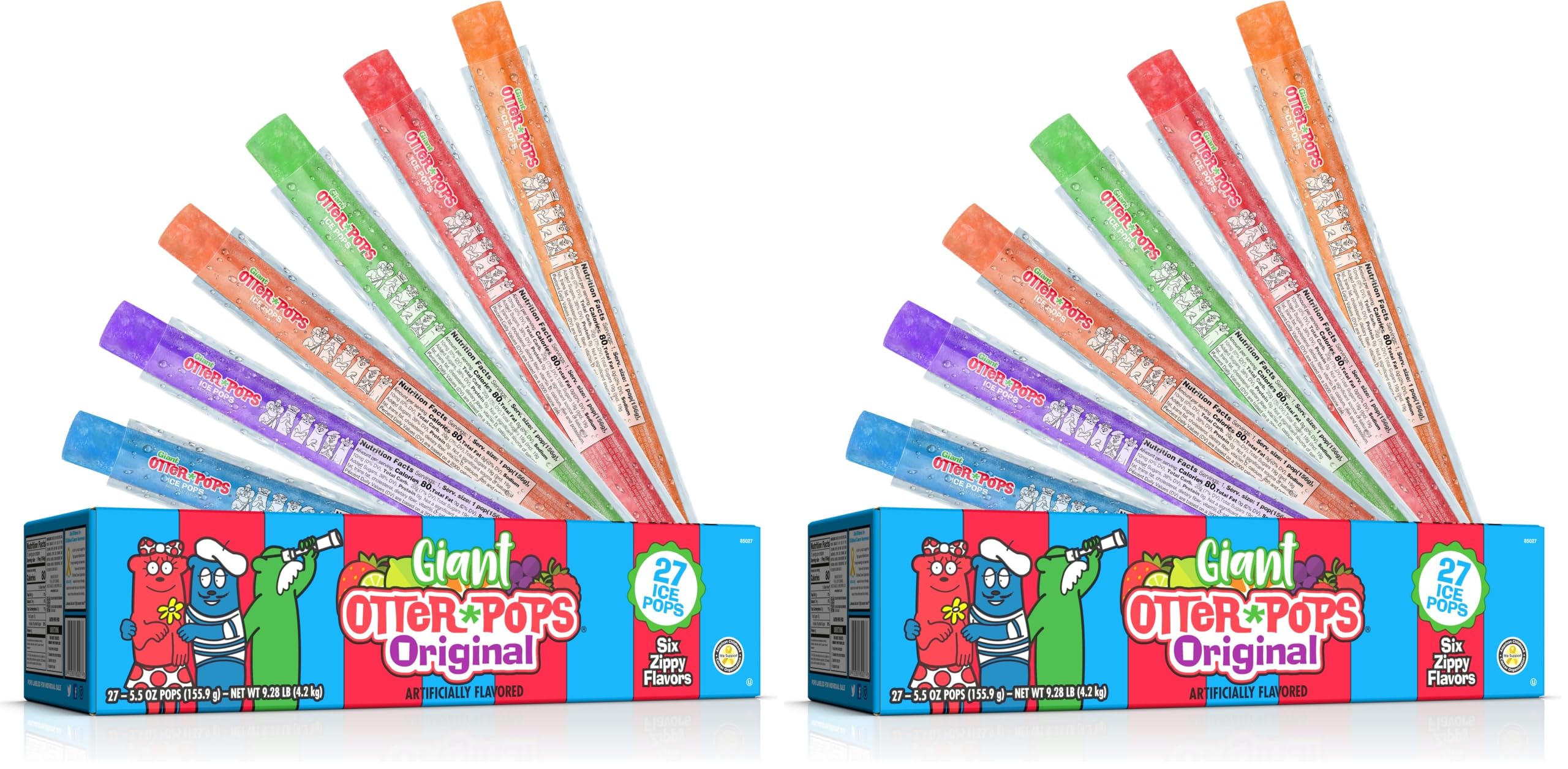 Amazon.com: Otter Pops, Giant Original 5.5oz, 27 Ice Pops, Six
